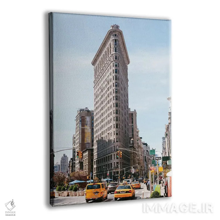 تابلو دکوراتیو New York City,تاکسی های زرد و ساختمان فلت آیرون، نیویورک اثر ماتئو کولومبو - نمای پرسپکتیو محصول
