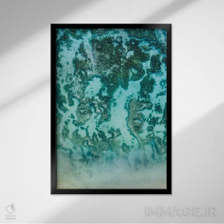 تابلو دکوراتیو Abstract Nature, Seychelles,نمای هوایی صخره دریایی، طبیعت… اثر ماتئو کولومبو - نمای قابدار مشکی