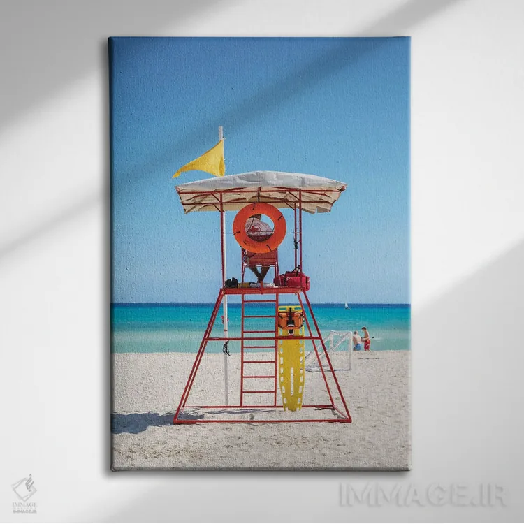تابلو دکوراتیو Playa Del Carmen, Mexico,برج نجات غریق بر ساحل، پلایا دل… اثر ماتئو کولومبو - نمای روبهرو روی دیوار
