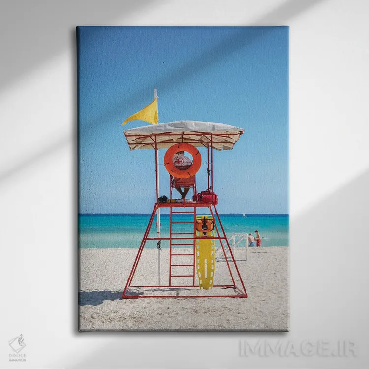تابلو دکوراتیو Playa Del Carmen, Mexico,برج نجات غریق بر ساحل، پلایا دل… اثر ماتئو کولومبو - نمای روبهرو روی دیوار