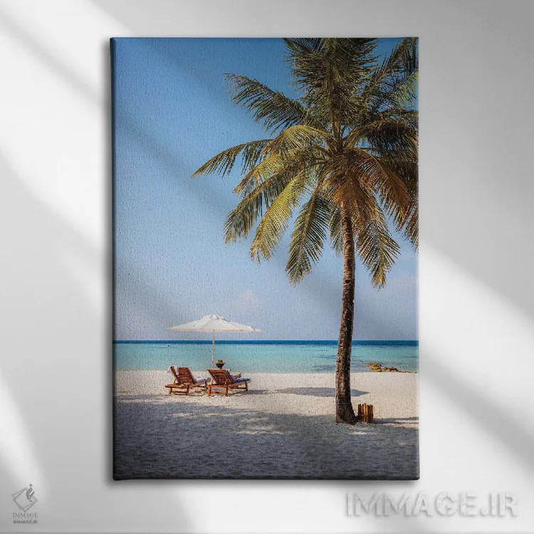 تابلو دکوراتیو Maldives,آرامش در ساحل، مالدیو اثر ماتئو کولومبو - نمای روبهرو روی دیوار