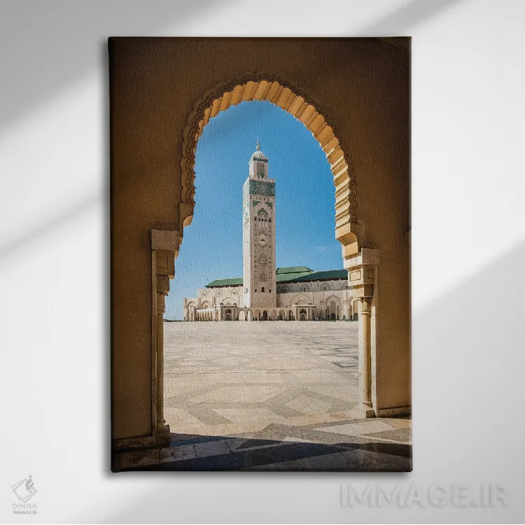 تابلو دکوراتیو Hassan Ii Mosque, Casablanca,مناره، مسجد حسن دوم، کازابلا… اثر ماتئو کولومبو - نمای روبهرو روی دیوار