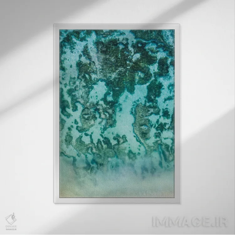 تابلو دکوراتیو Abstract Nature, Seychelles,نمای هوایی صخره دریایی، طبیعت… اثر ماتئو کولومبو - نمای قابدار سفید