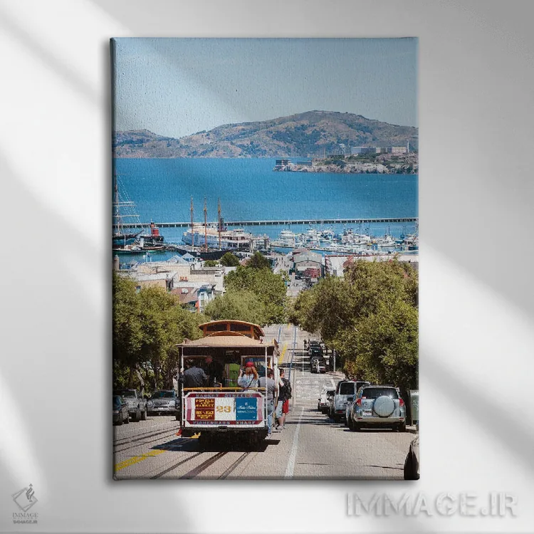 تابلو دکوراتیو California,ترام نماباور و خلیج سان فرانسیسکو، کالیفرنیا اثر ماتئو کولومبو - نمای روبهرو روی دیوار
