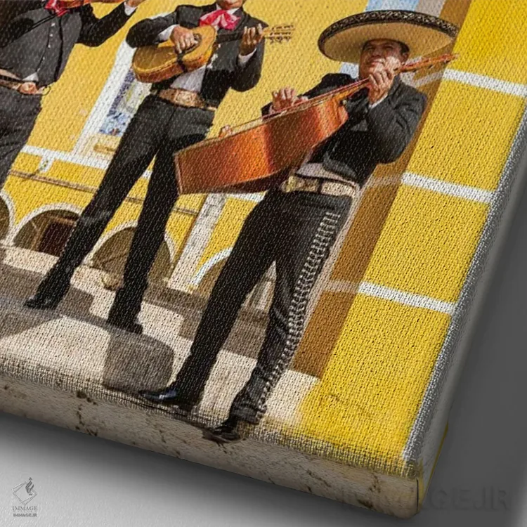 تابلو دکوراتیو Yucatan, Mexico,چهار ماریاچی با سازها، یوکاتان، مکزیک اثر ماتئو کولومبو - نمای نزدیک بافت بوم