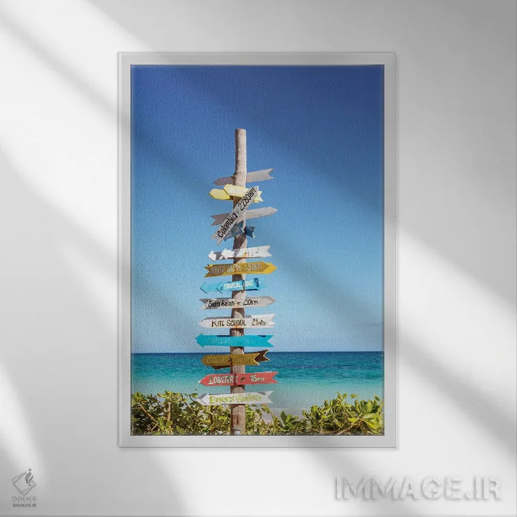 تابلو دکوراتیو Tulum, Mexico,تابلوهای فاصله روی ساحل، تولوم، مکزیک اثر ماتئو کولومبو - نمای قابدار سفید