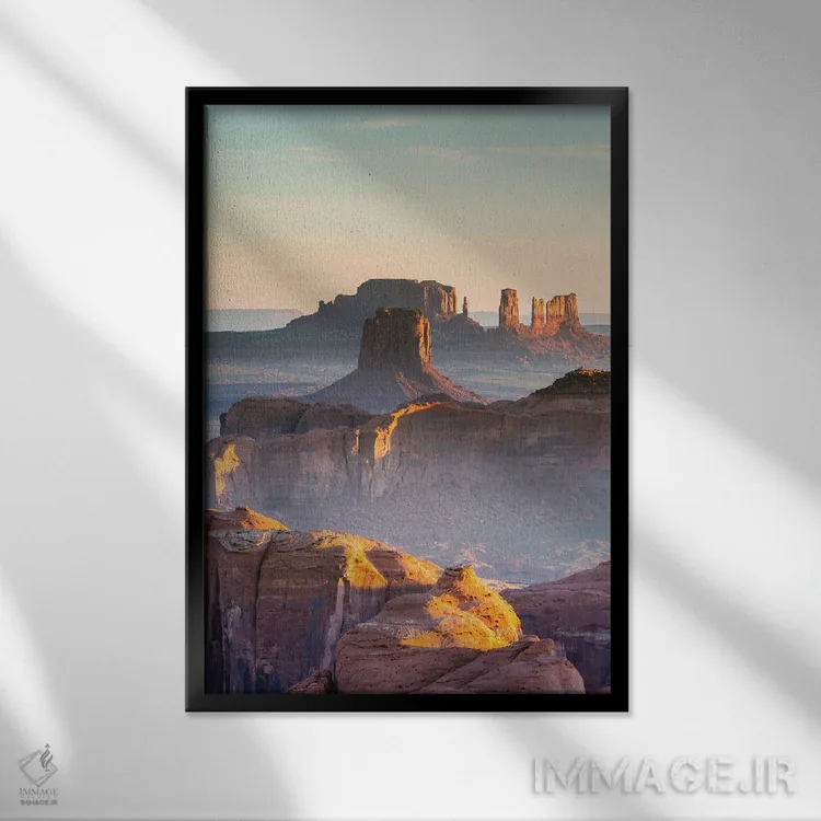 تابلو دکوراتیو Arizona,طلوع آفتاب بر فراز دره یادمان، آریزونا اثر ماتئو کولومبو - نمای قابدار مشکی