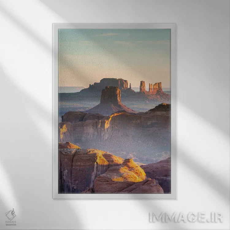 تابلو دکوراتیو Arizona,طلوع آفتاب بر فراز دره یادمان، آریزونا اثر ماتئو کولومبو - نمای قابدار سفید