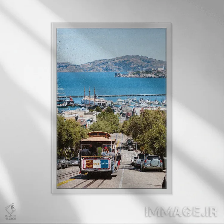 تابلو دکوراتیو California,ترام نماباور و خلیج سان فرانسیسکو، کالیفرنیا اثر ماتئو کولومبو - نمای قابدار سفید