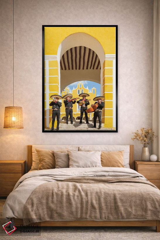 تابلو دکوراتیو Yucatan, Mexico,چهار ماریاچی با سازها، یوکاتان، مکزیک اثر ماتئو کولومبو - D2B