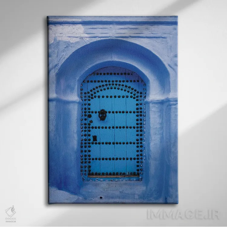 تابلو دکوراتیو Morocco,در آبی در شفشاون، مراکش اثر ماتئو کولومبو - نمای روبهرو روی دیوار