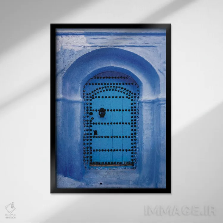 تابلو دکوراتیو Morocco,در آبی در شفشاون، مراکش اثر ماتئو کولومبو - نمای قابدار مشکی
