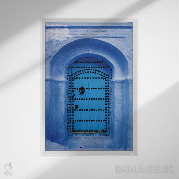 تابلو دکوراتیو Morocco,در آبی در شفشاون، مراکش اثر ماتئو کولومبو - نمای قابدار سفید