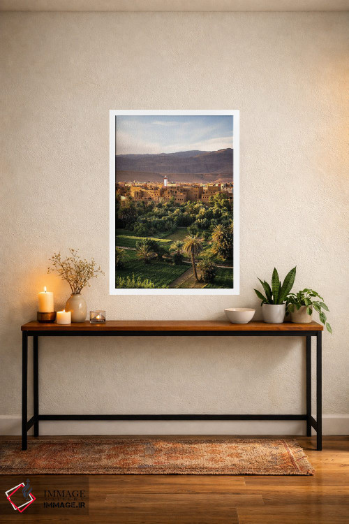 تابلو دکوراتیو Tinghir, Morocco,غروب آفتاب بر فراز قصبه، تینگیر، مراکش اثر ماتئو کولومبو - D2W
