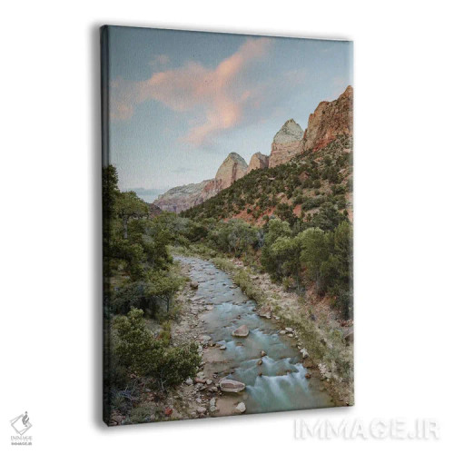 تابلو دکوراتیو Zion National Park,غروب آفتاب در رودخانه ویرجین، پارک ملی… اثر ماتئو کولومبو - نمای پرسپکتیو محصول