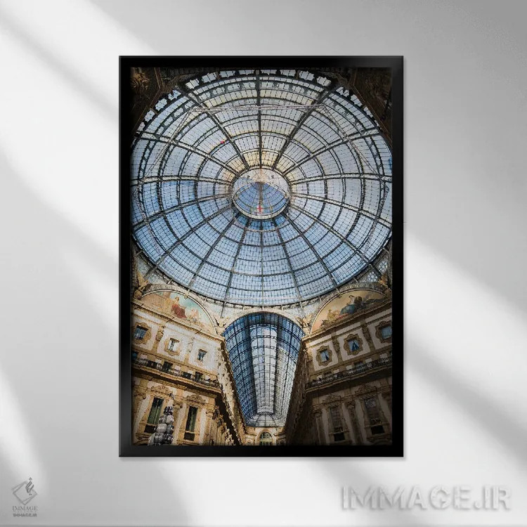 تابلو دکوراتیو Milan, Italy,گالری ویتوریو امانوئل دوم، میلان، ایتالیا اثر ماتئو کولومبو - نمای قابدار مشکی
