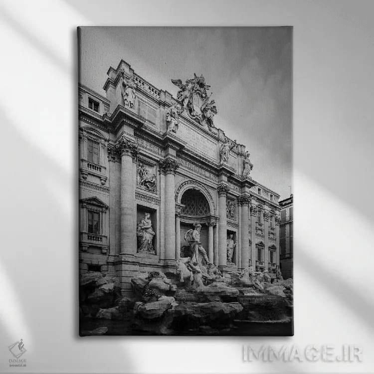 تابلو دکوراتیو Rome, Lazio, Italy,فواره تروی، رم، لاتزیو، ایتالیا اثر ماتئو کولومبو - نمای روبهرو روی دیوار