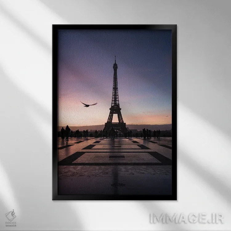 تابلو دکوراتیو Trocadero, Paris, France II,برج ایفل در سپیده دم، تروکادر… اثر ماتئو کولومبو - نمای قابدار مشکی