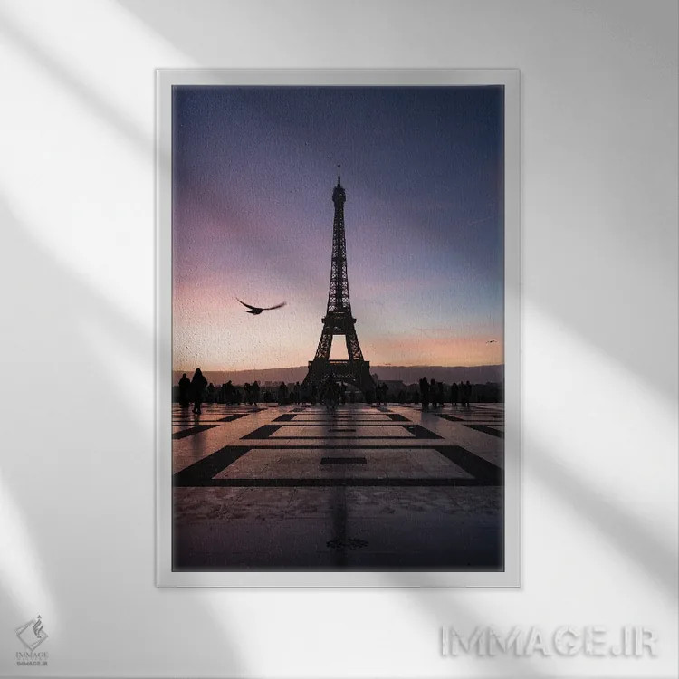 تابلو دکوراتیو Trocadero, Paris, France II,برج ایفل در سپیده دم، تروکادر… اثر ماتئو کولومبو - نمای قابدار سفید
