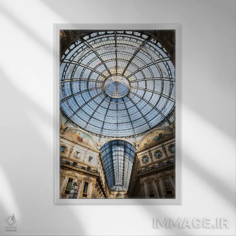 تابلو دکوراتیو Milan, Italy,گالری ویتوریو امانوئل دوم، میلان، ایتالیا اثر ماتئو کولومبو - نمای قابدار سفید