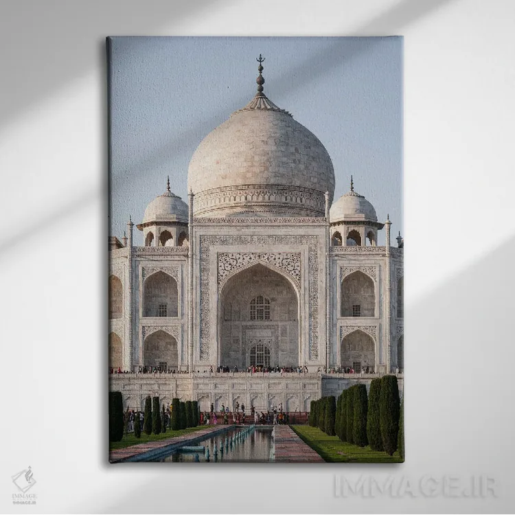 تابلو دکوراتیو Agra, Uttar Pradesh, India,نمای جلوی تاج محل، آگرا، اوتار… اثر ماتئو کولومبو - نمای روبهرو روی دیوار