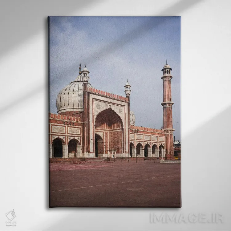 تابلو دکوراتیو Jama Masjid Mosque, Delhi, India,نمای روبروی مسجد جامع، د… اثر ماتئو کولومبو - نمای روبهرو روی دیوار