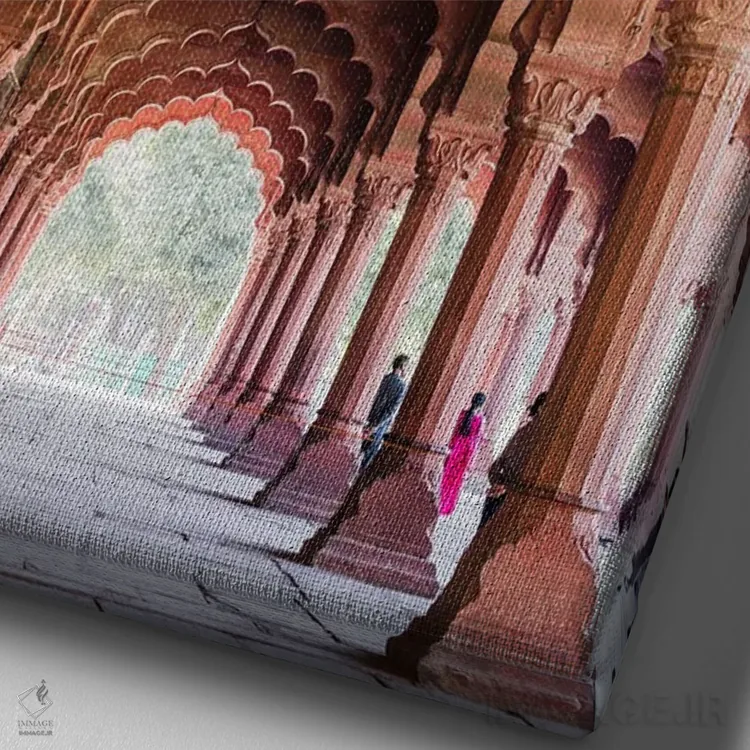 تابلو دکوراتیو Delhi, India II,طاق در قلعه سرخ، دهلی، هند اثر ماتئو کولومبو - نمای نزدیک بافت بوم