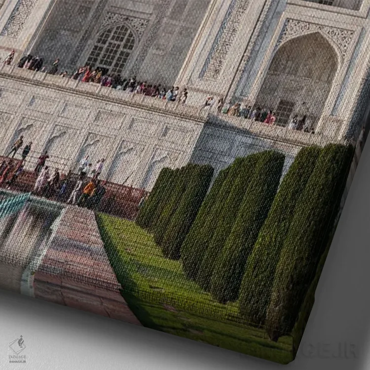 تابلو دکوراتیو Agra, Uttar Pradesh, India,نمای جلوی تاج محل، آگرا، اوتار… اثر ماتئو کولومبو - نمای نزدیک بافت بوم