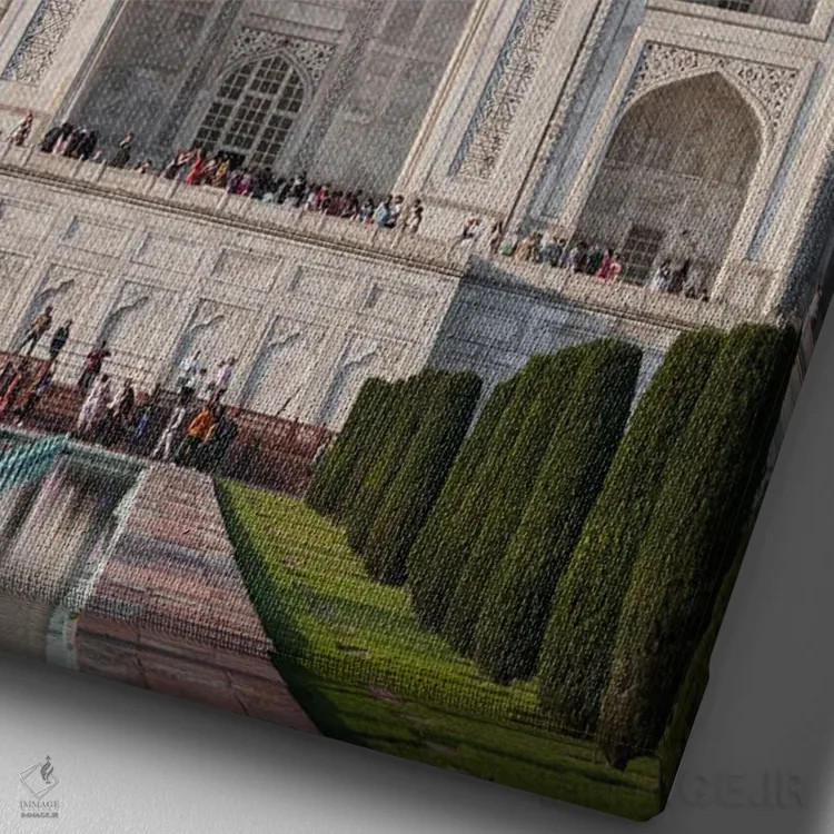 تابلو دکوراتیو Agra, Uttar Pradesh, India,نمای جلوی تاج محل، آگرا، اوتار… اثر ماتئو کولومبو - نمای نزدیک بافت بوم