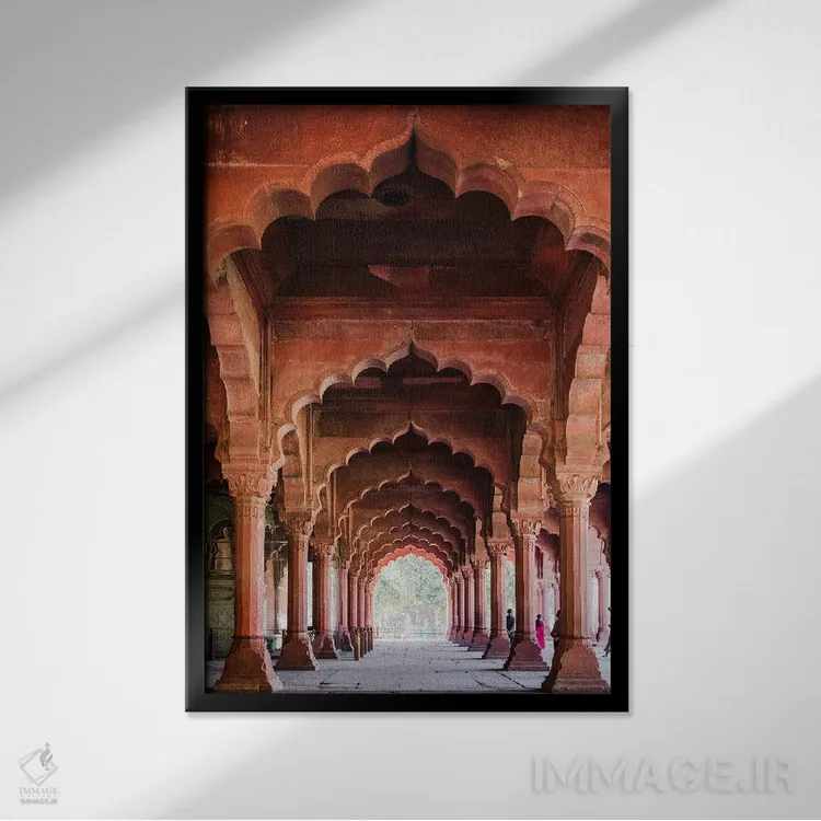 تابلو دکوراتیو Delhi, India II,طاق در قلعه سرخ، دهلی، هند اثر ماتئو کولومبو - نمای قابدار مشکی