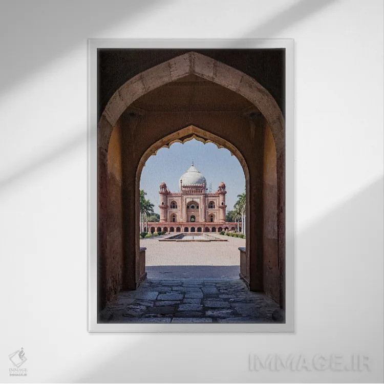 تابلو دکوراتیو New Delhi, India I,مقبره صفدرجنگ، دهلی نو، هند اثر ماتئو کولومبو - نمای قابدار سفید
