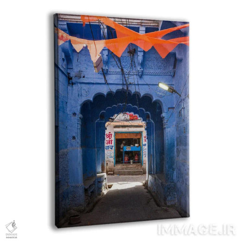 تابلو دکوراتیو Jodhpur, Rajasthan, India,خیابانی در شهر آبی، جودپور، راج… اثر ماتئو کولومبو - نمای پرسپکتیو محصول