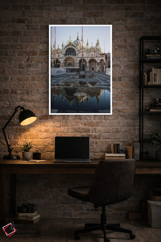 تابلو دکوراتیو Venice, Veneto, Italy,انعکاس کلیسای جامع سن مارک، ونیز، و… اثر ماتئو کولومبو - D3W