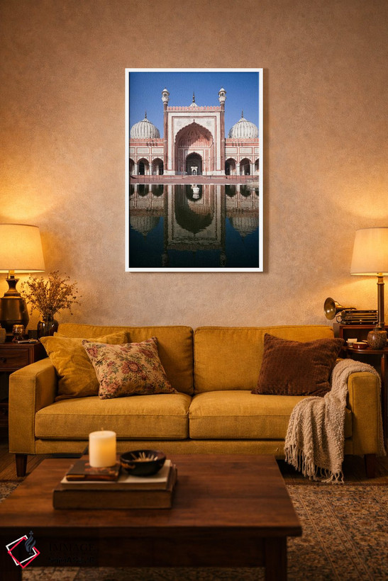 تابلو دکوراتیو Jama Masjid, Old Delhi, India,نمای جلوی مسجد، مسجد جامع… اثر ماتئو کولومبو - D2W