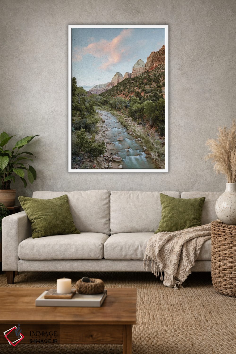 تابلو دکوراتیو Zion National Park,غروب آفتاب در رودخانه ویرجین، پارک ملی… اثر ماتئو کولومبو - D1W