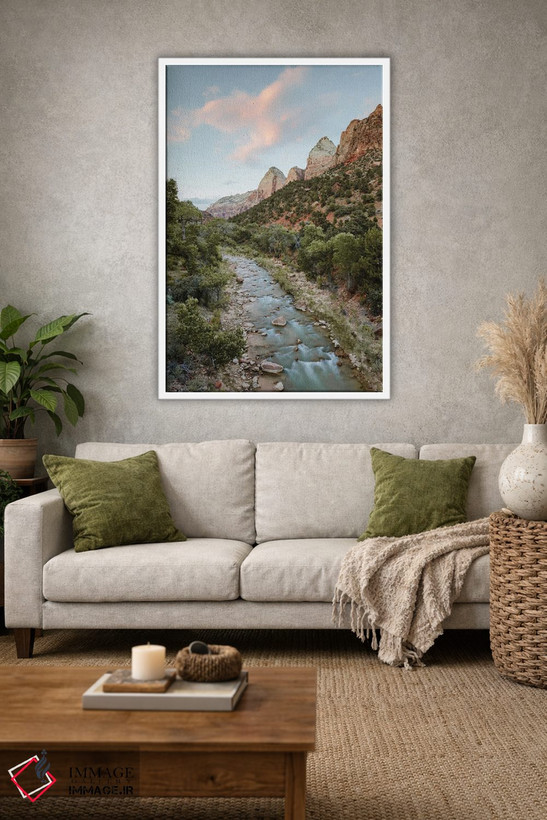 تابلو دکوراتیو Zion National Park,غروب آفتاب در رودخانه ویرجین، پارک ملی… اثر ماتئو کولومبو - D1W