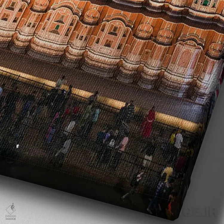تابلو دکوراتیو Jaipur, Rajasthan, India III,کاخ بادها، جایپور، راجستان… اثر ماتئو کولومبو - نمای نزدیک بافت بوم