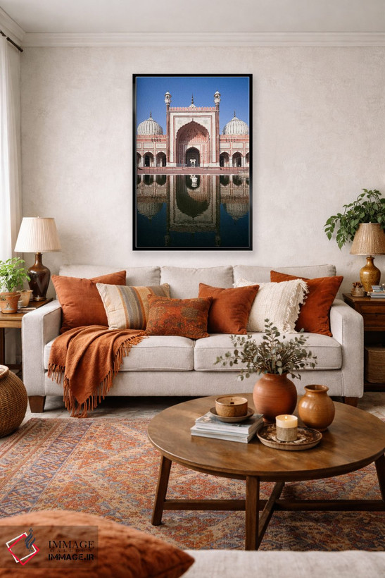 تابلو دکوراتیو Jama Masjid, Old Delhi, India,نمای جلوی مسجد، مسجد جامع… اثر ماتئو کولومبو - D3B