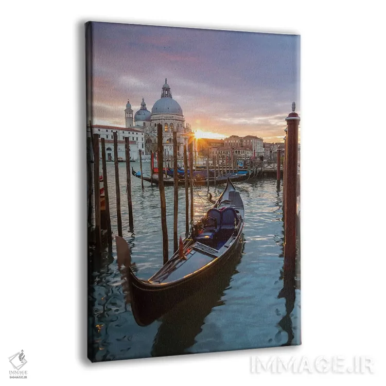 تابلو دکوراتیو Venice,گوندولا هنگام غروب، ونیز اثر ماتئو کولومبو - نمای پرسپکتیو محصول