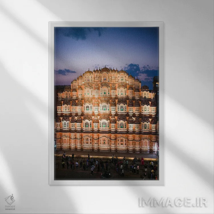 تابلو دکوراتیو Jaipur, Rajasthan, India III,کاخ بادها، جایپور، راجستان… اثر ماتئو کولومبو - نمای قابدار سفید