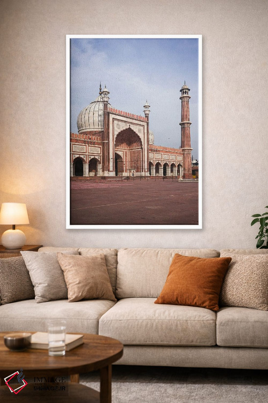 تابلو دکوراتیو Jama Masjid Mosque, Delhi, India,نمای روبروی مسجد جامع، د… اثر ماتئو کولومبو - D1W