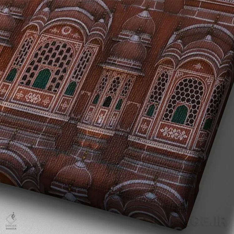 تابلو دکوراتیو Jaipur, Rajasthan, India II,کاخ بادها، جایپور، راجستان، ه… اثر ماتئو کولومبو - نمای نزدیک بافت بوم