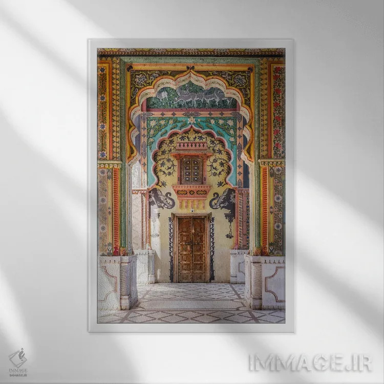 تابلو دکوراتیو Jaipur, Rajasthan, India,دروازه پاتریکا، جایپور، راجستان… اثر ماتئو کولومبو - نمای قابدار سفید