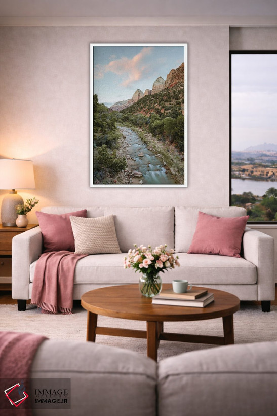 تابلو دکوراتیو Zion National Park,غروب آفتاب در رودخانه ویرجین، پارک ملی… اثر ماتئو کولومبو - D3W