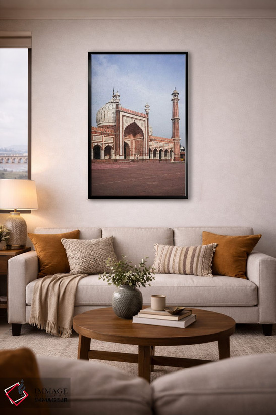 تابلو دکوراتیو Jama Masjid Mosque, Delhi, India,نمای روبروی مسجد جامع، د… اثر ماتئو کولومبو - D5B