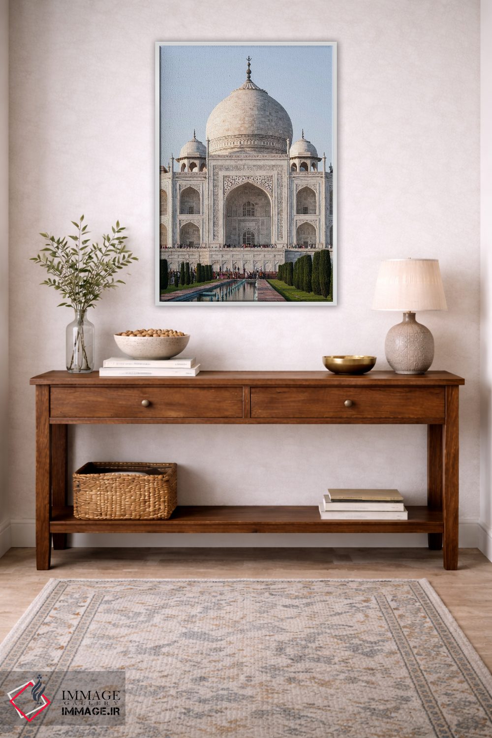 تابلو دکوراتیو Agra, Uttar Pradesh, India,نمای جلوی تاج محل، آگرا، اوتار… اثر ماتئو کولومبو - D2W
