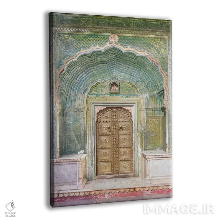 تابلو دکوراتیو Jaipur, Rajasthan, India,دروازه سبز کاخ، جیپور، راجستان… اثر ماتئو کولومبو - نمای پرسپکتیو محصول