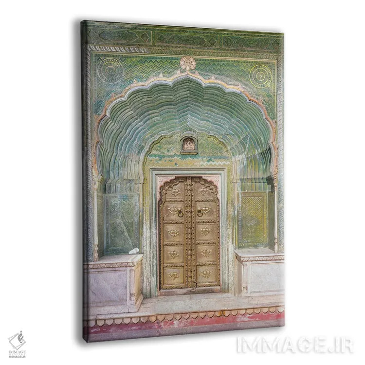 تابلو دکوراتیو Jaipur, Rajasthan, India,دروازه سبز کاخ، جیپور، راجستان… اثر ماتئو کولومبو - نمای پرسپکتیو محصول