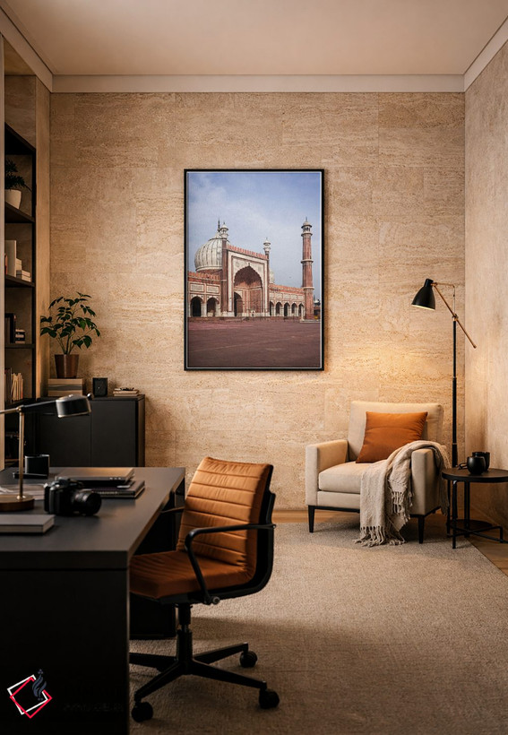تابلو دکوراتیو Jama Masjid Mosque, Delhi, India,نمای روبروی مسجد جامع، د… اثر ماتئو کولومبو - D6B