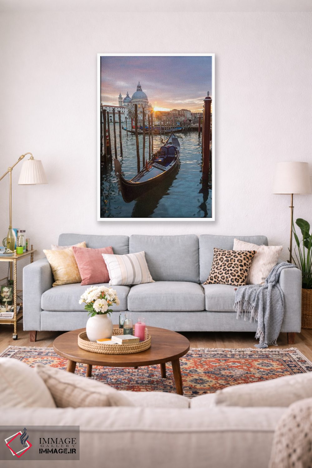 تابلو دکوراتیو Venice,گوندولا هنگام غروب، ونیز اثر ماتئو کولومبو - D1W